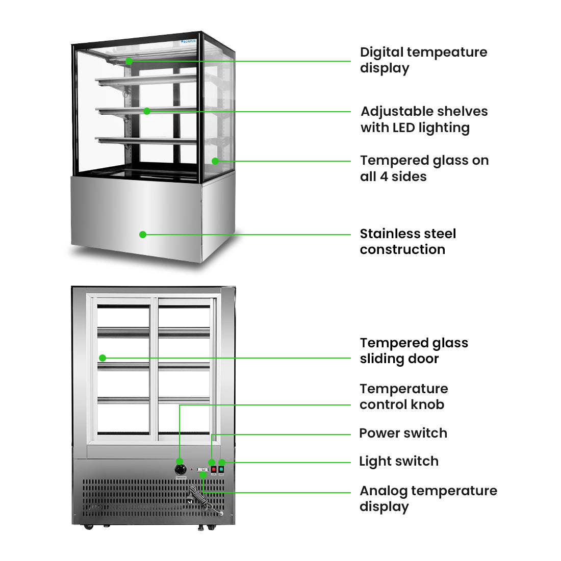 Bonvue Heated Display Cabinet – H-SF830V
