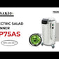 Yasaki Electric Salad Spinner w/ Castors & Timer 3kg/cycle SP75AS