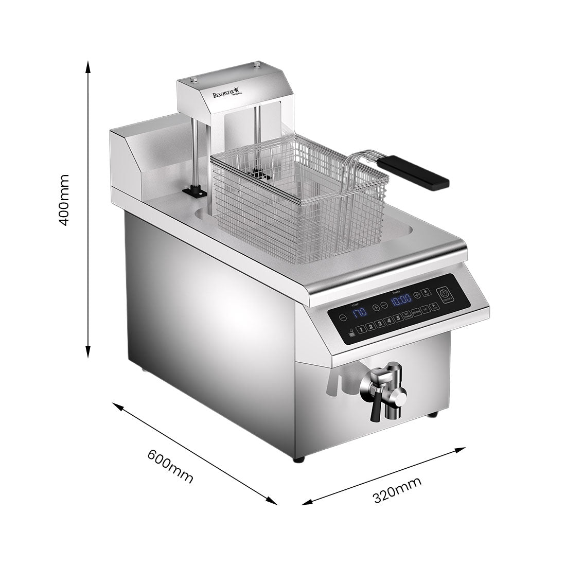 Benchstar Single Tank Auto Lifting Induction Fryer – IF3500S-AL