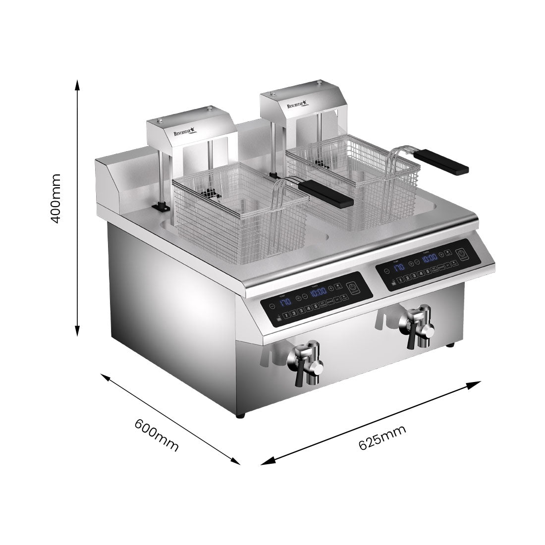 Benchstar Double Tanks Auto Lifting Induction Fryer – IF7000D-AL