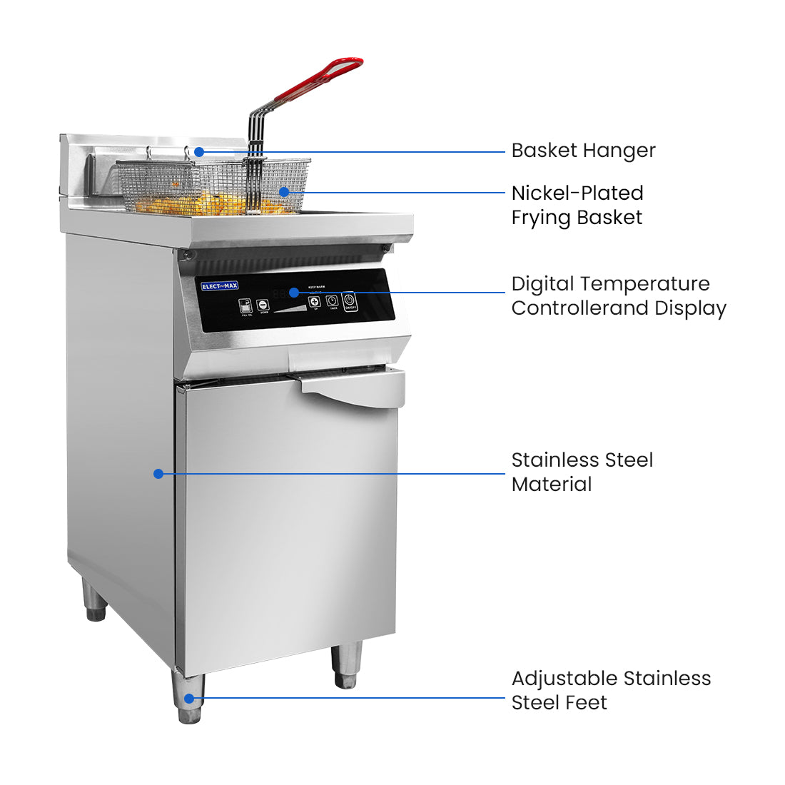 Electmax 700 Series Induction Single Fryer with Splashback – IFS7-30L