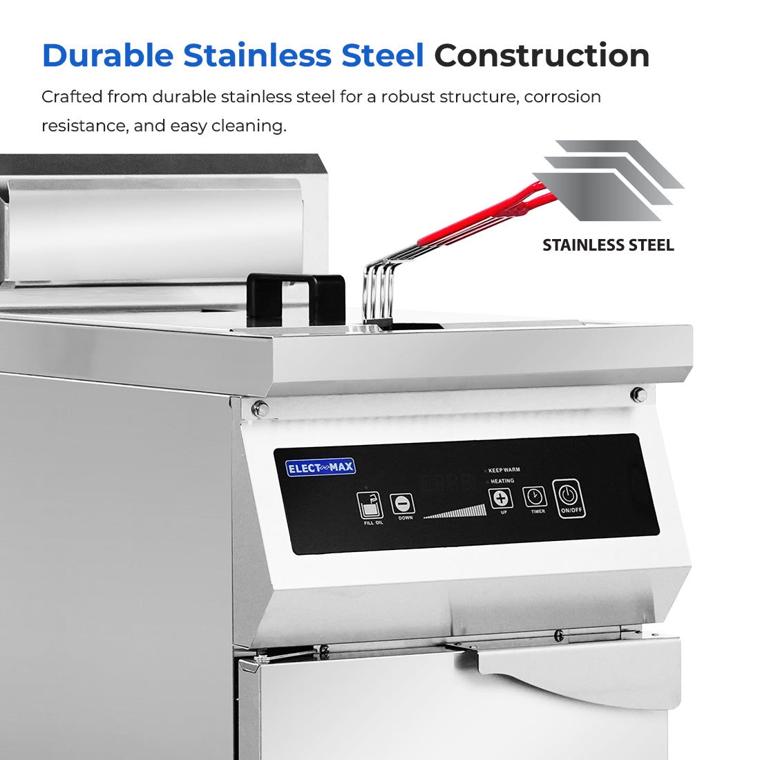 Electmax 700 Series Induction Single Fryer with Splashback – IFS7-30L