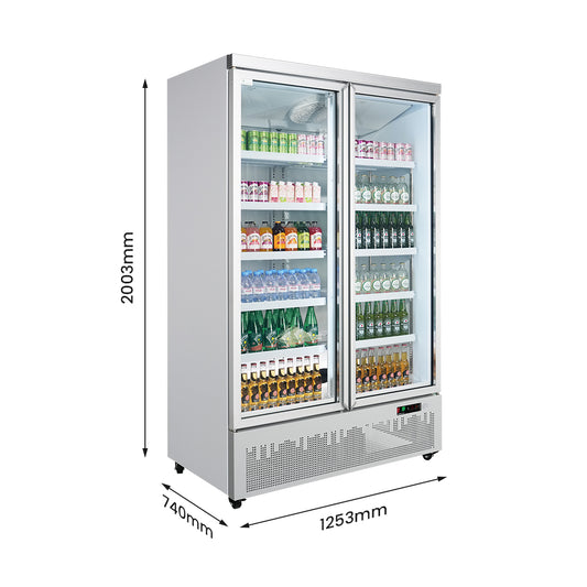 Thermaster Double Door Supermarket Fridge – LG-1000GBM