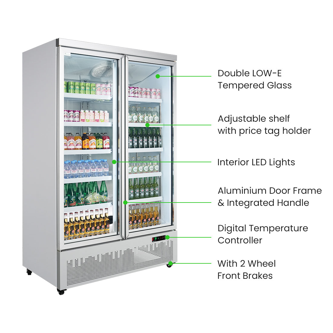 Thermaster Double Door Supermarket Fridge – LG-1000GBM