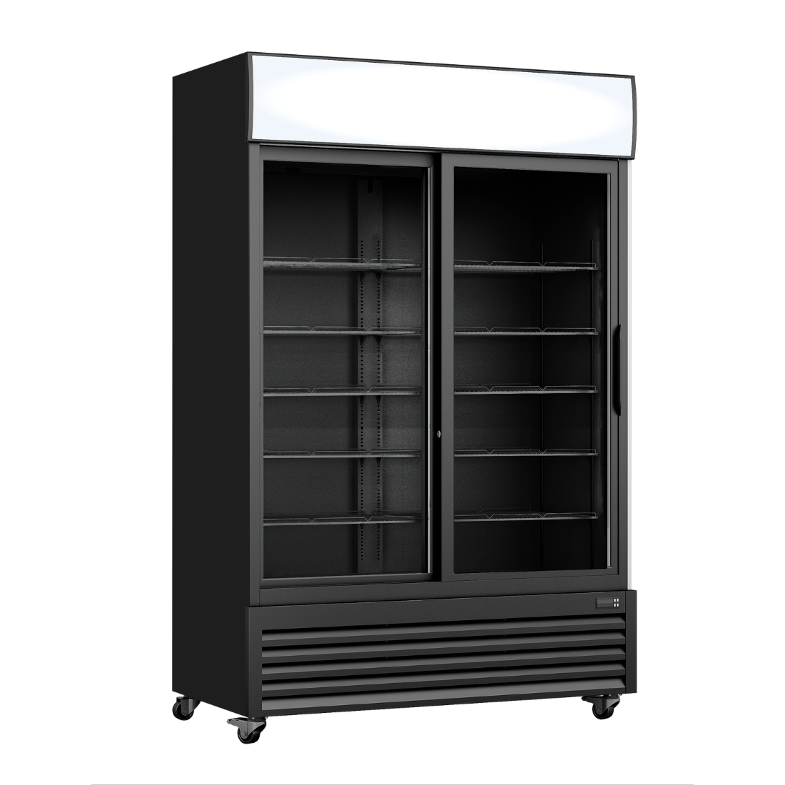 Thermaster Two Sliding Glass Door Colourbond Upright Drink Fridge Black – LG-1000SDBP