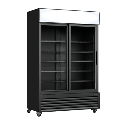 Thermaster Two Sliding Glass Door Colourbond Upright Drink Fridge Black – LG-1000SDBP