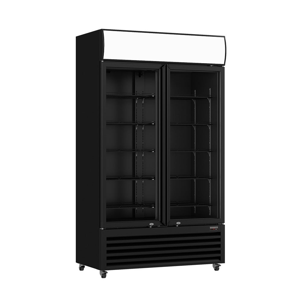 Thermaster Large Two Glass Door Colourbond Upright Drink Fridge – LG-1200BP
