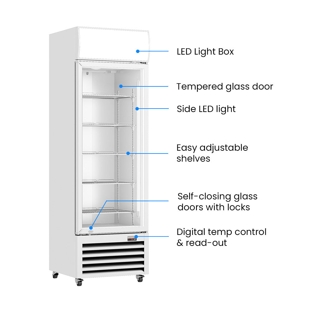 Thermaster Single Glass Door Colourbond Upright Drink Fridge – LG-370P