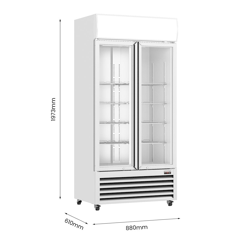 Thermaster Double Glass Door Colourbond Upright Drink Fridge – LG-580P
