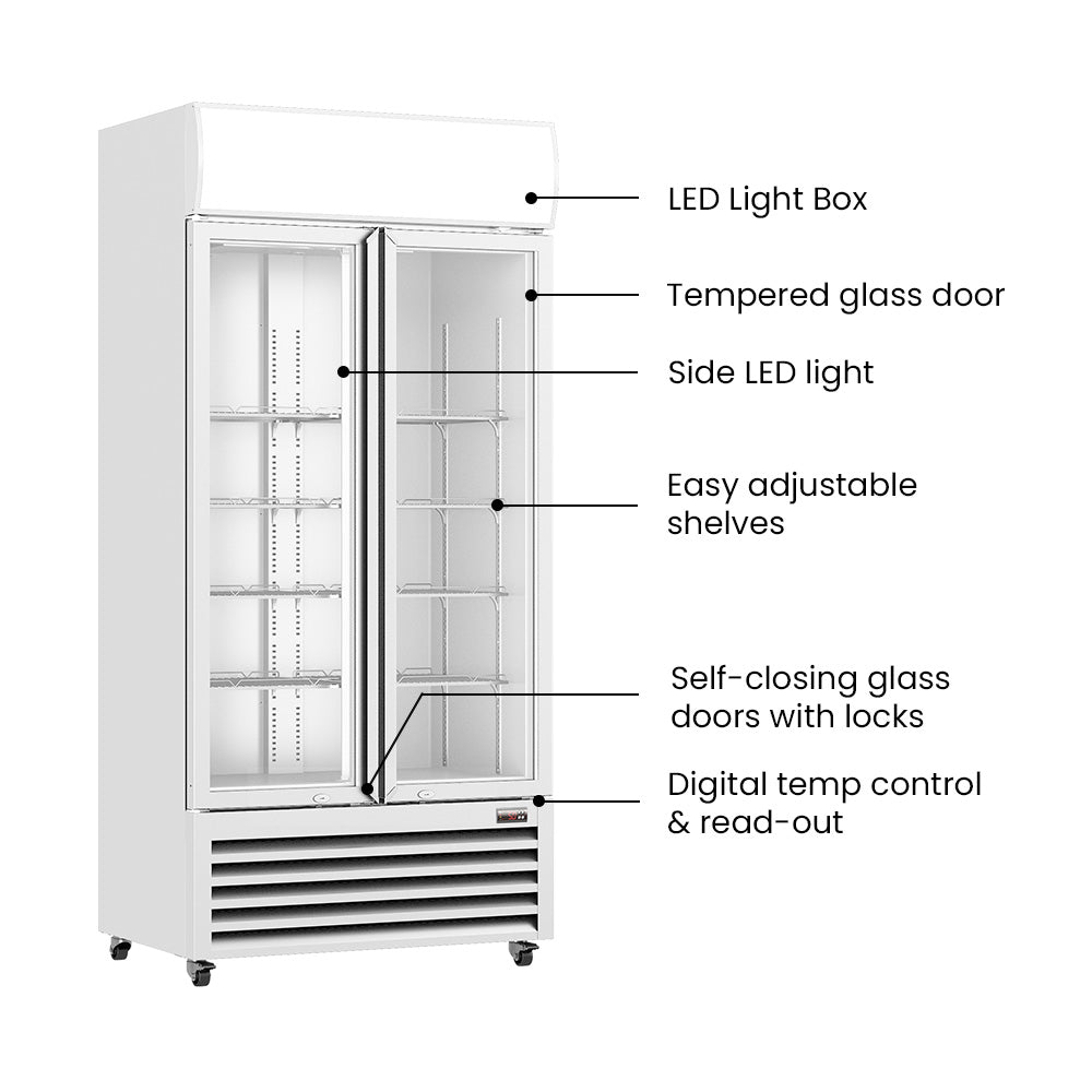 Thermaster Double Glass Door Colourbond Upright Drink Fridge – LG-580P
