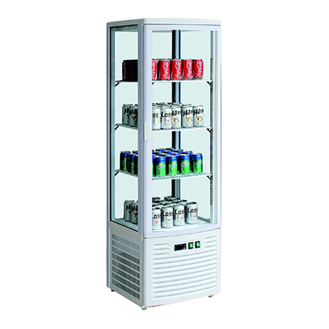 Thermaster Four-sided Upright Beverage Display Fridge Ivory-white – LSC235