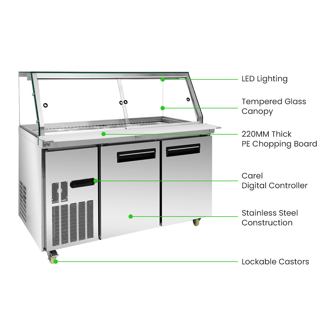 Thermaster Cold Salad & Noodle Bar 4x1/1 GN Pans PG150FA-XG