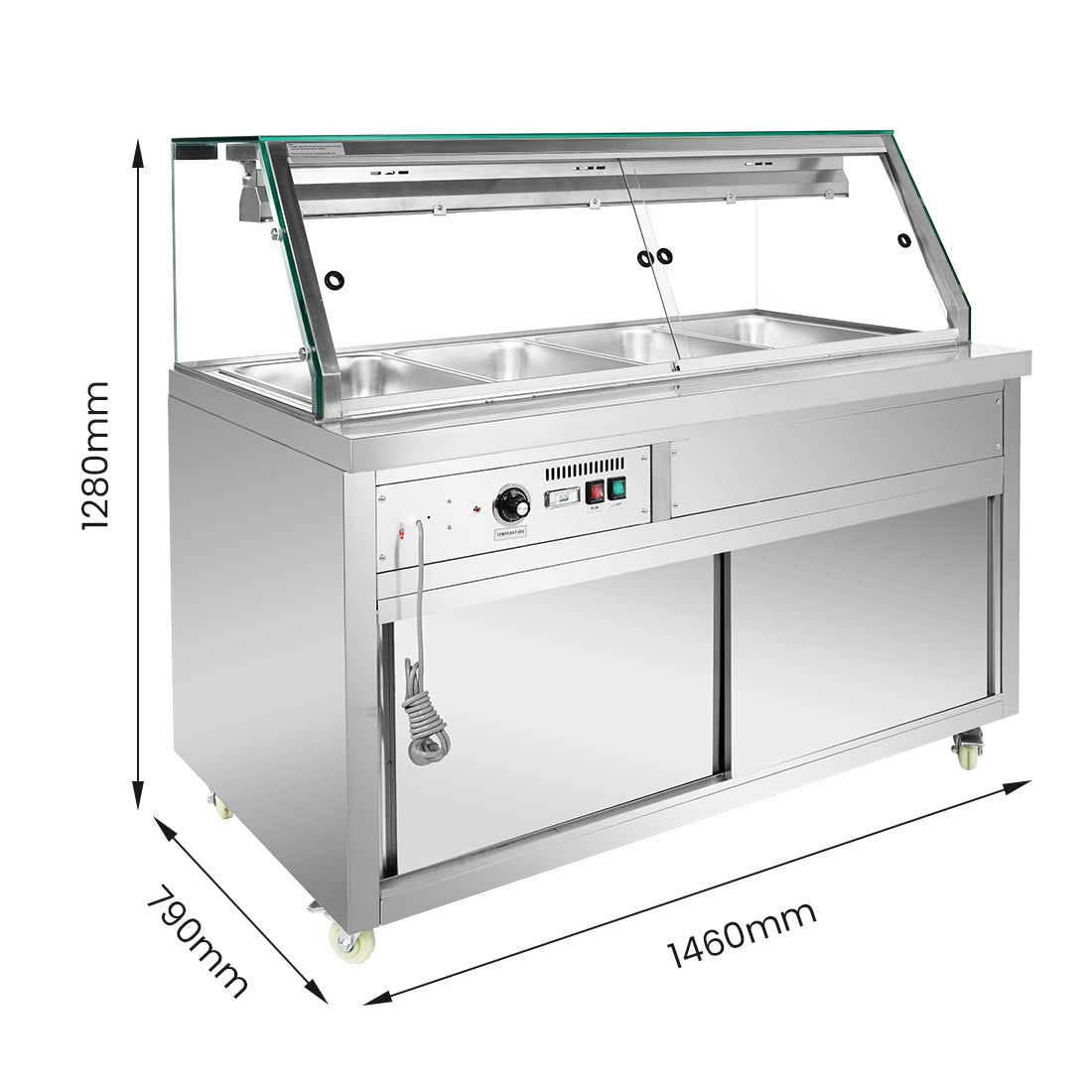 Thermaster Wet and Dry Bain Marie Display 4x1/1 GN Pans – PG150FE-XG