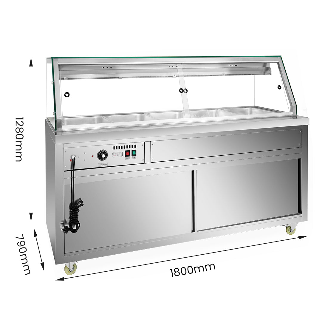 Thermaster Wet and Dry Bain Marie Display 5x1/1 GN Pans – PG180FE-XG