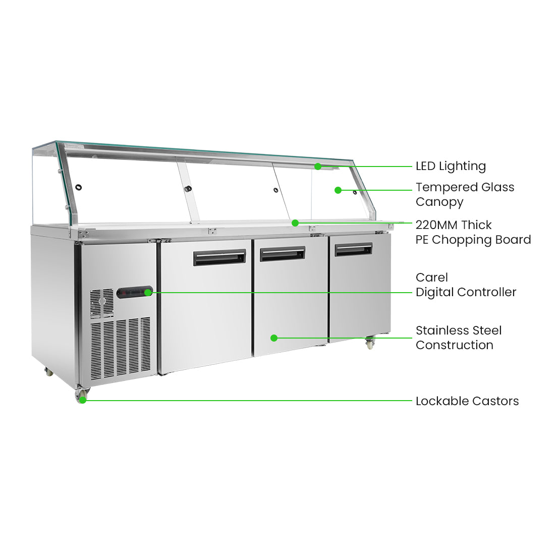 Thermaster Cold Salad & Noodle Bar 6x1/1 GN Pans – PG210FA-XG