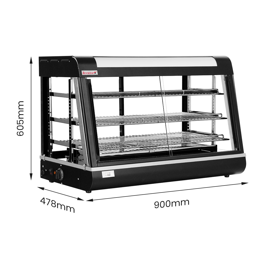 Benchstar Pie Warmer & Hot Food Display – PW-RT/900/1E – 900x490x610mm