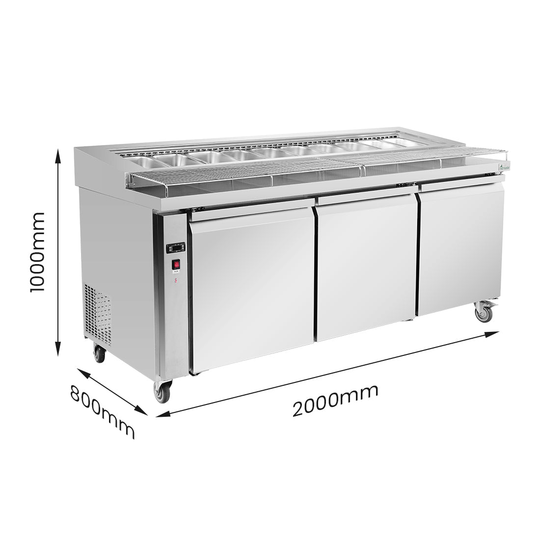 Thermaster Three door DELUXE Pizza Prep Bench – PWB200