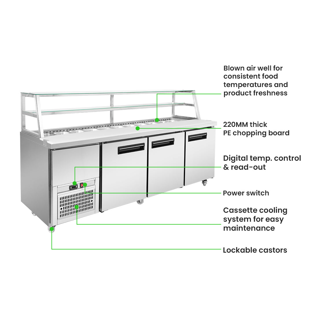 Thermaster three door DELUXE Sandwich Bar – SCB/21