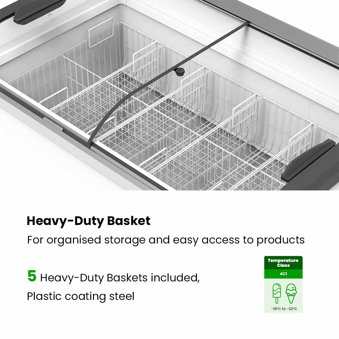 Thermaster Heavy Duty Supermarket Glass Sliding Lid Freezers 406L – SD-406K