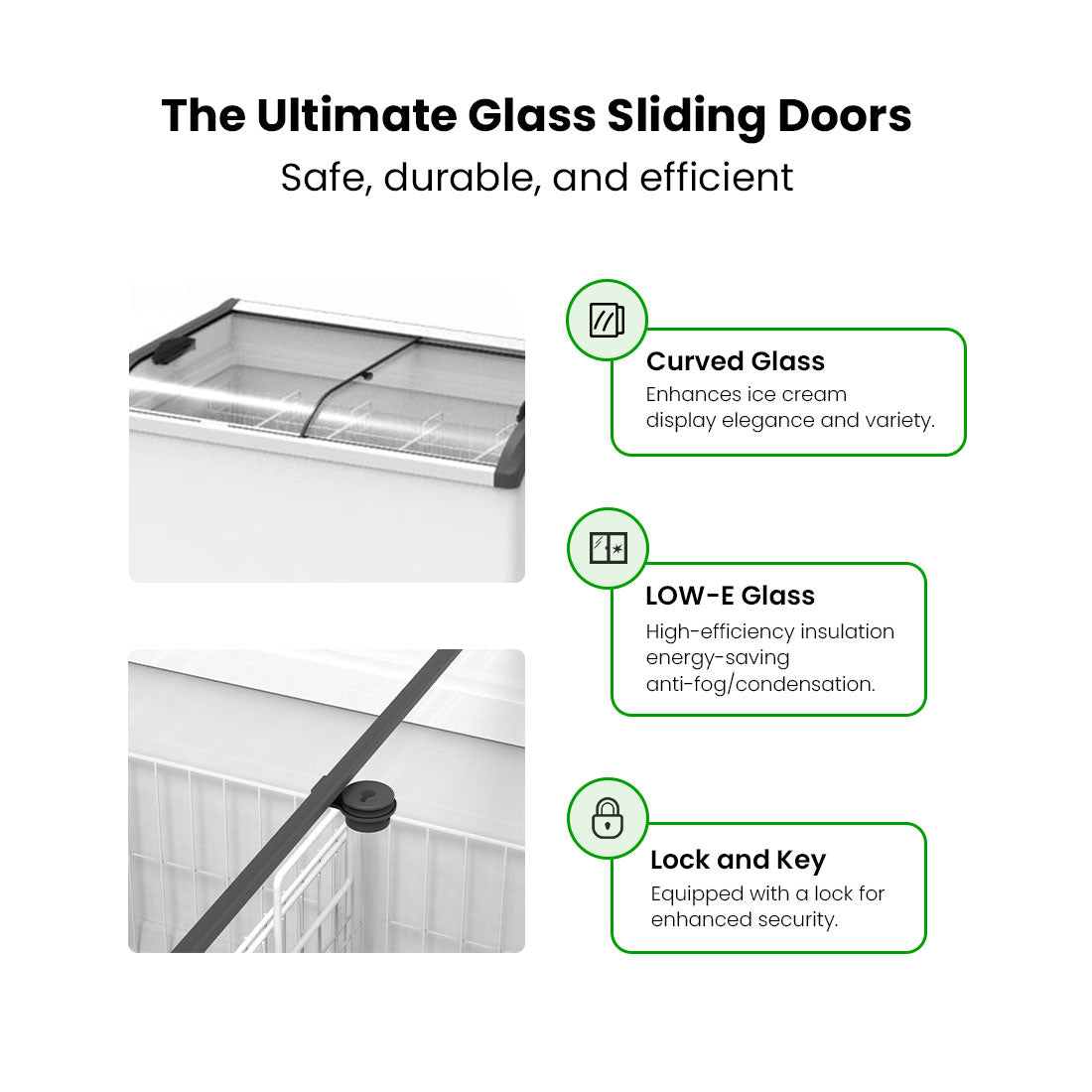 Thermaster Heavy Duty Supermarket Glass Sliding Lid Freezers 406L – SD-406K