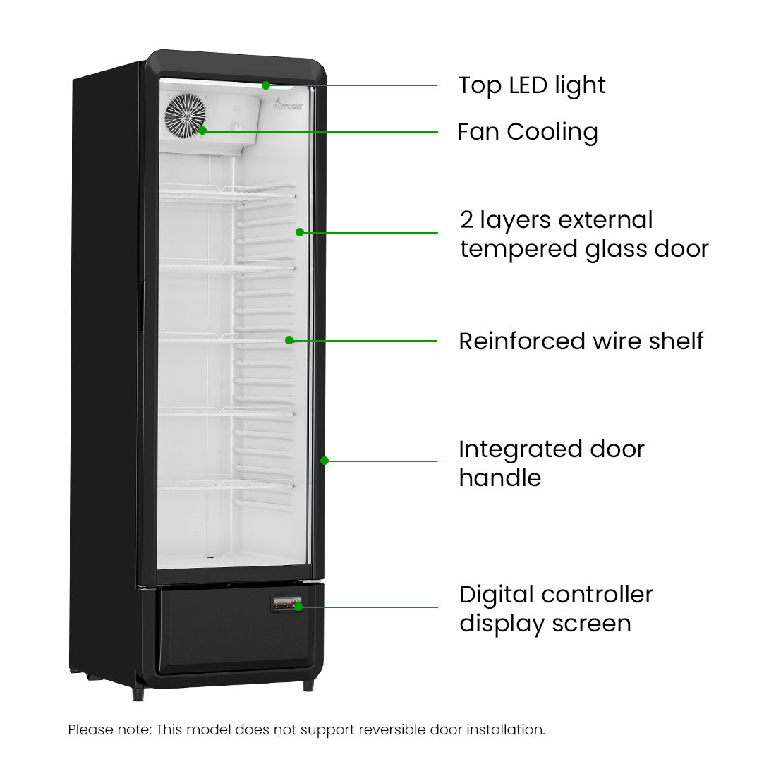 Thermaster Upright Glass Door Beverage Fridge – SDC-258B