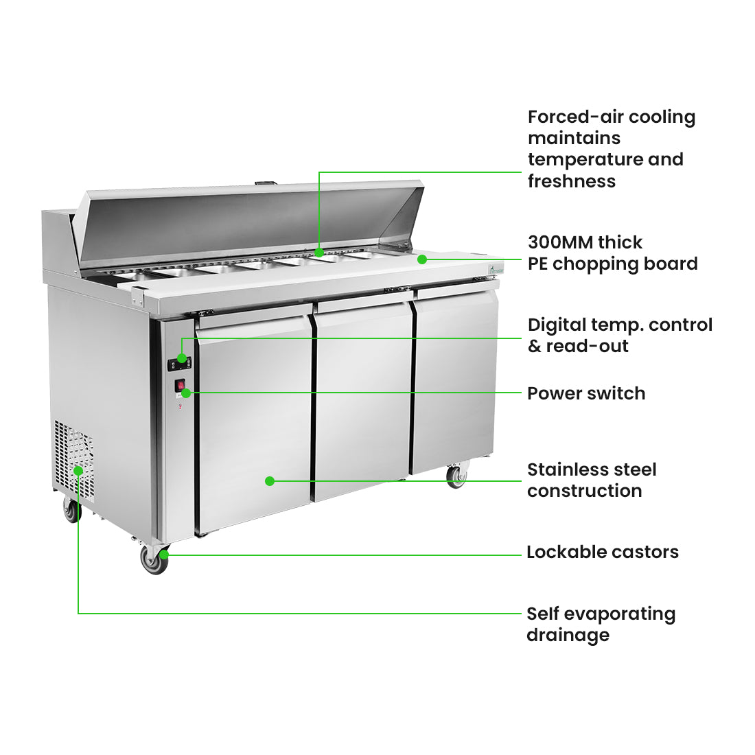 Thermaster three door Sandwich Bar – SLB150