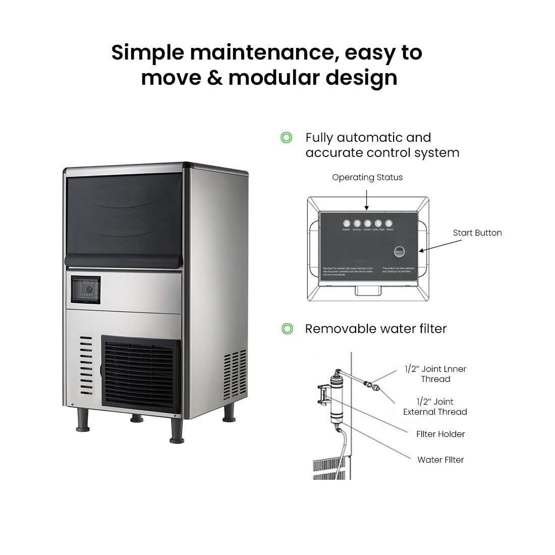 Blizzard Granular Ice Maker 120Kg – SN-128F