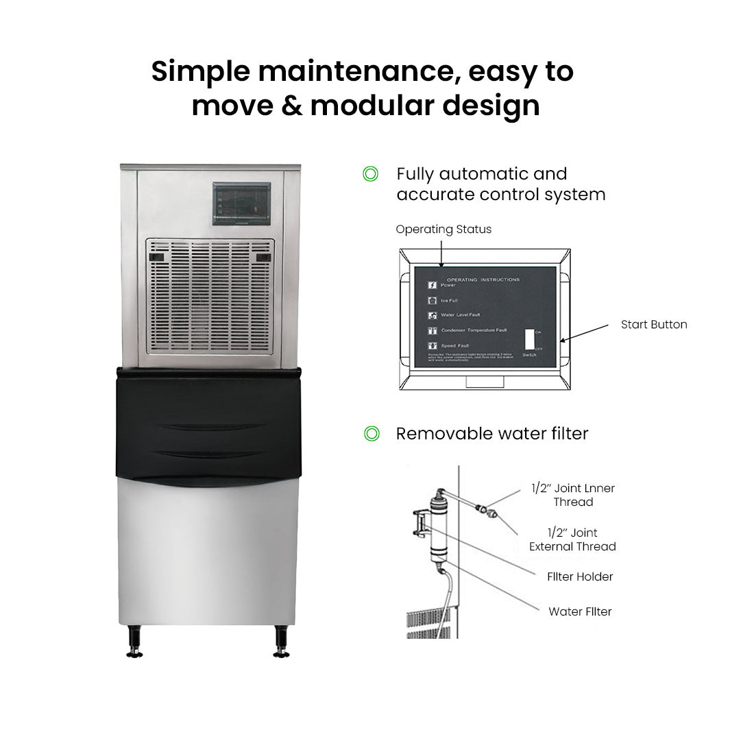 Blizzard Chewblet/Nugget Ice Maker 250Kg – SN-258N