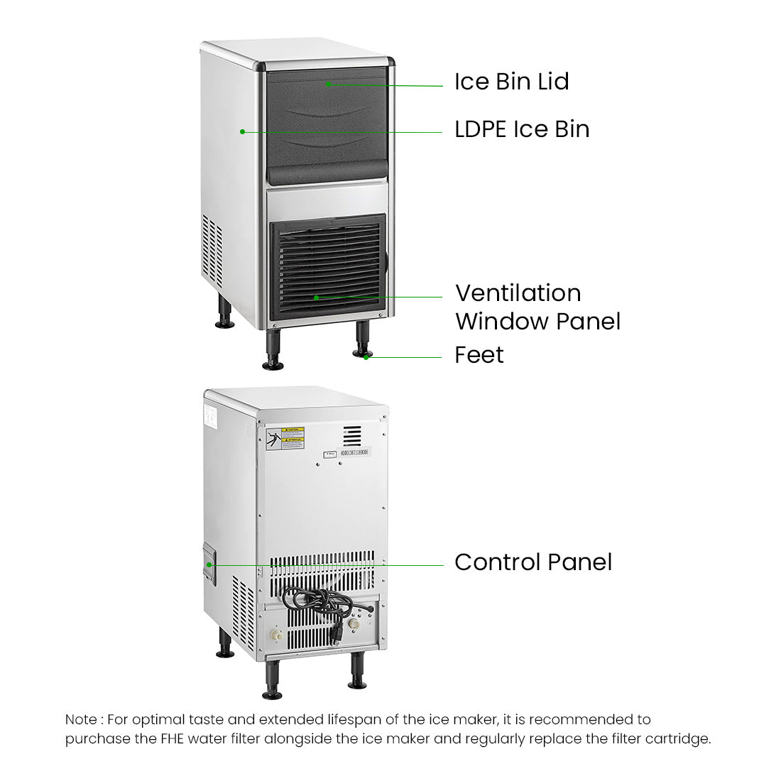 Blizzard Underbench Bullet Ice Maker 25Kg – SN-25C