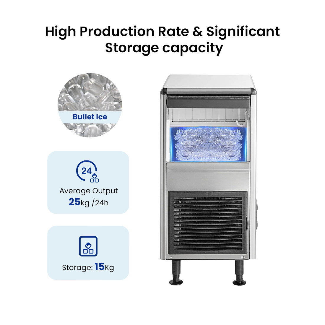 Blizzard Underbench Bullet Ice Maker 25Kg – SN-25C