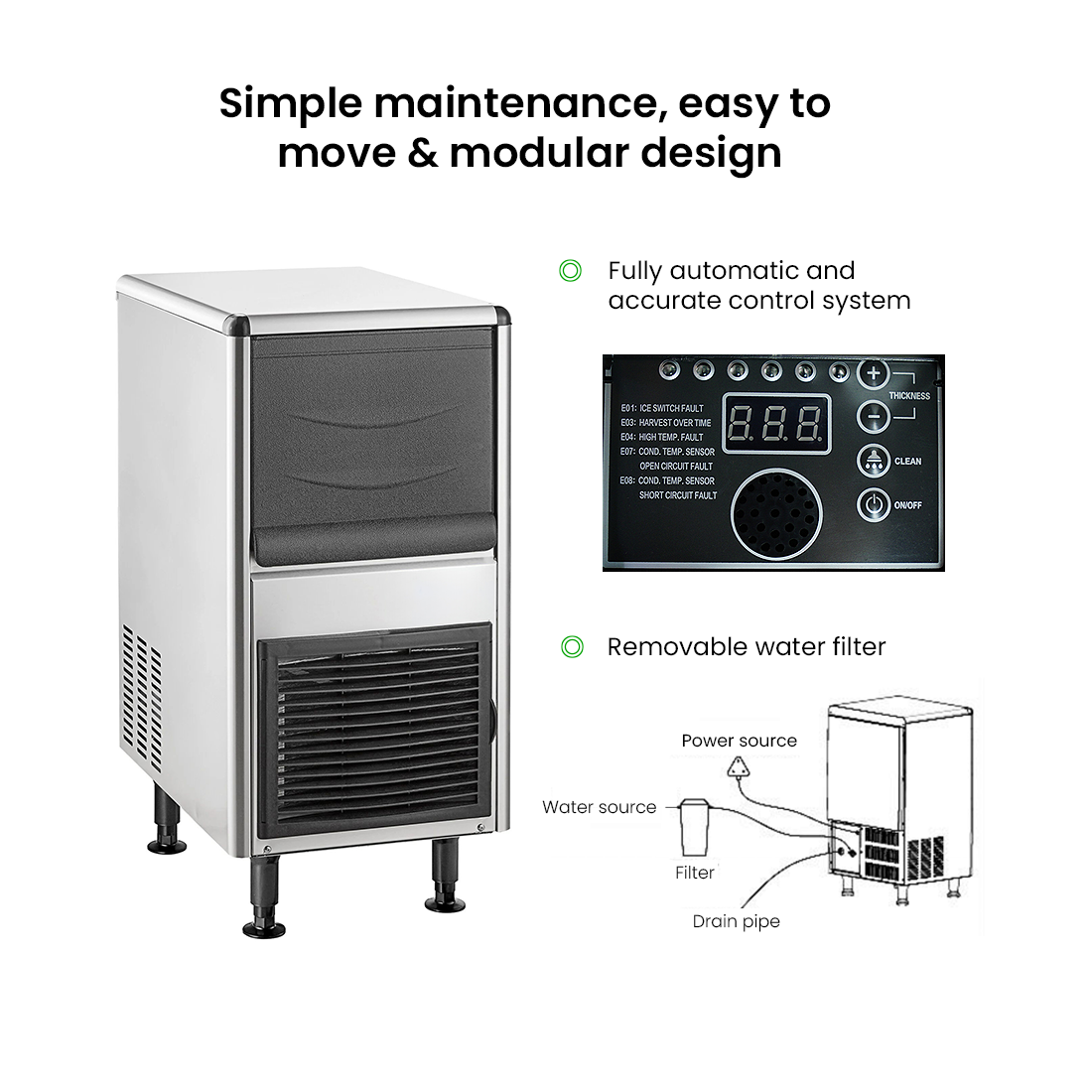 Blizzard Underbench Bullet Ice Maker 25Kg – SN-25C