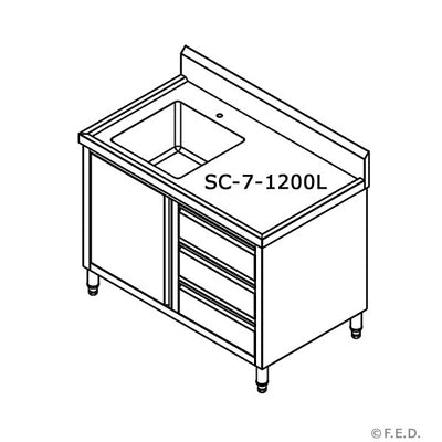 Modular System CABINET WITH LEFT SINK – SC-7-1200L-H