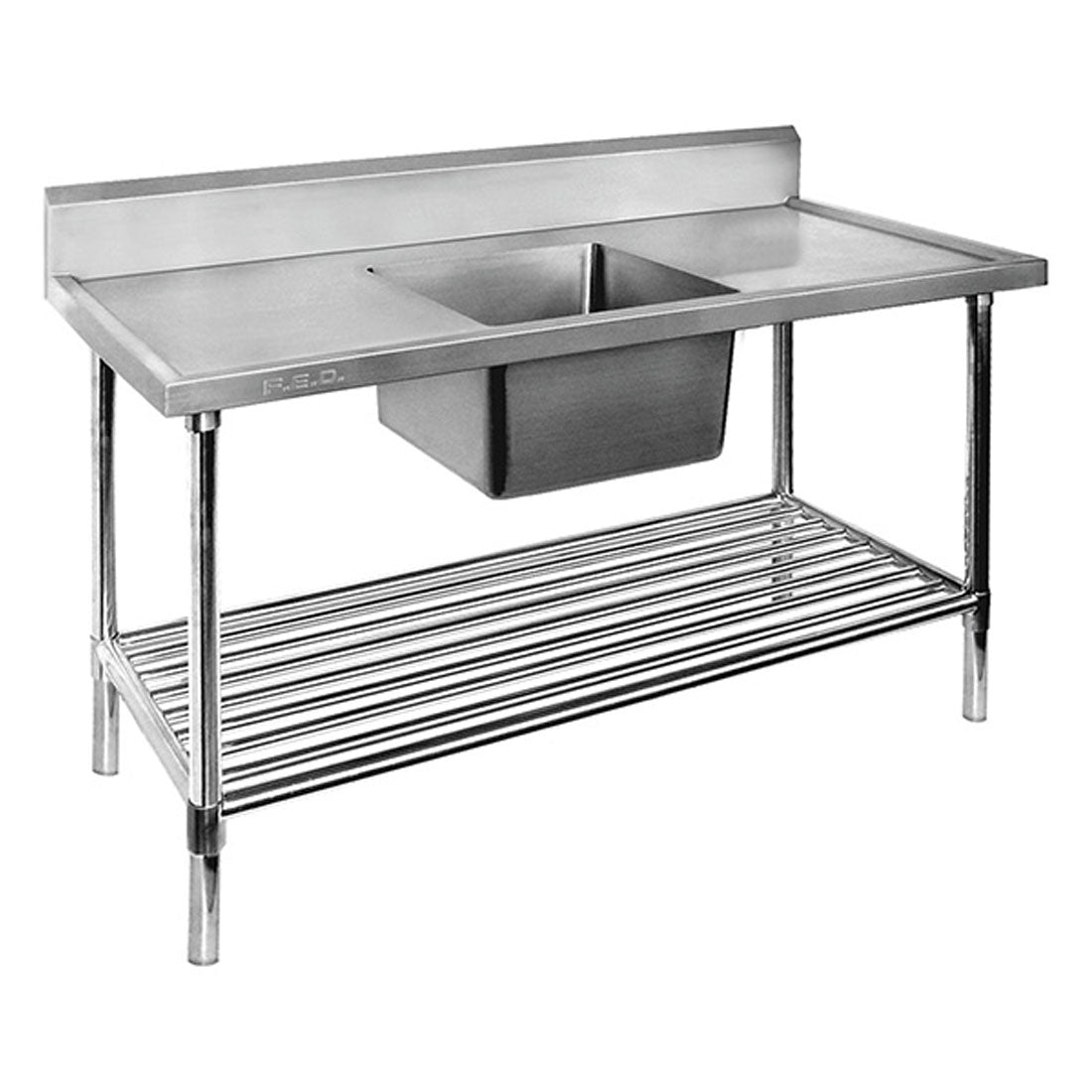 SSB6-1200C/A – Single Centre Sink Bench & Pot Undershelf