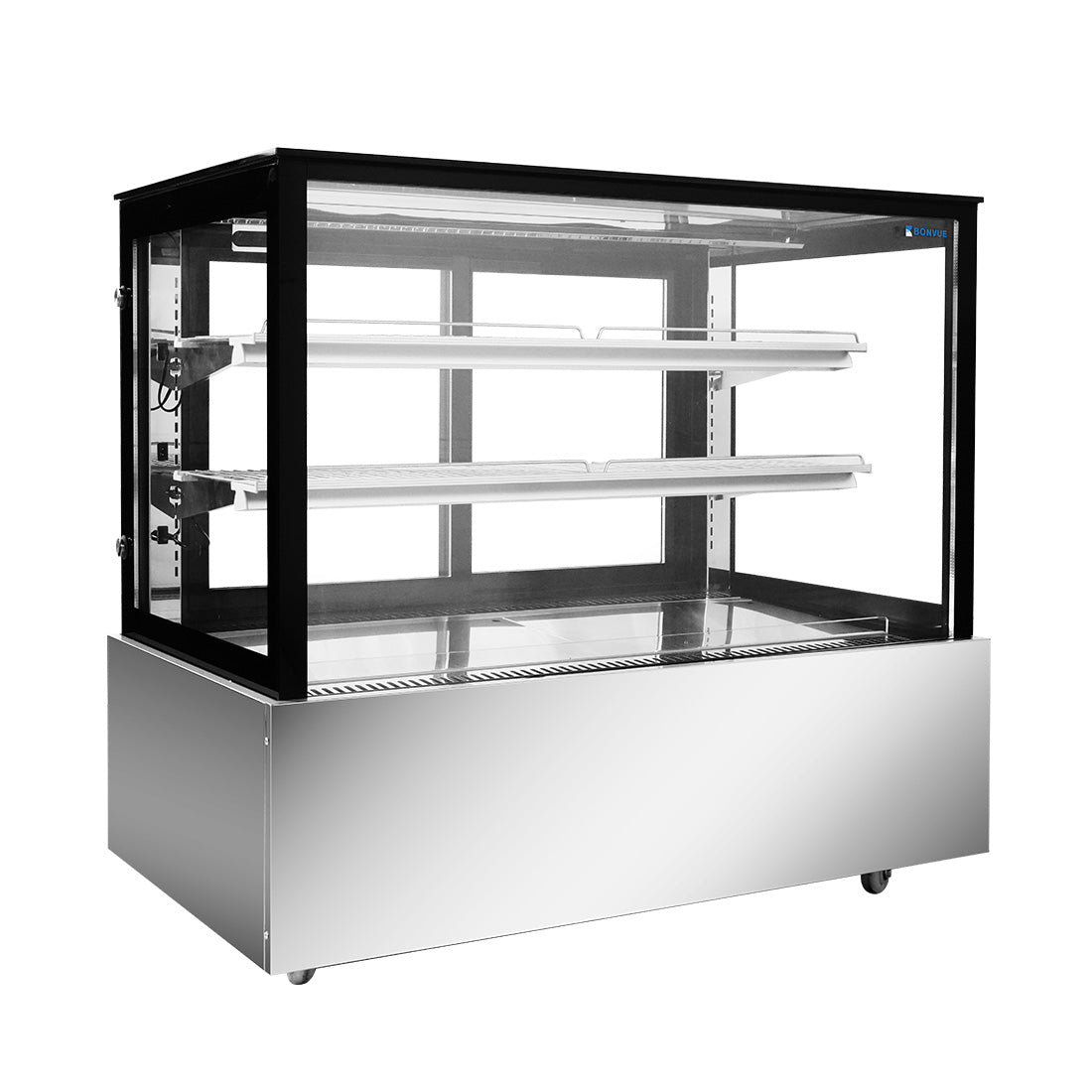 Bonvue Black Trim Square Glass Cake Display 2 Shelves – SSU120-2XB