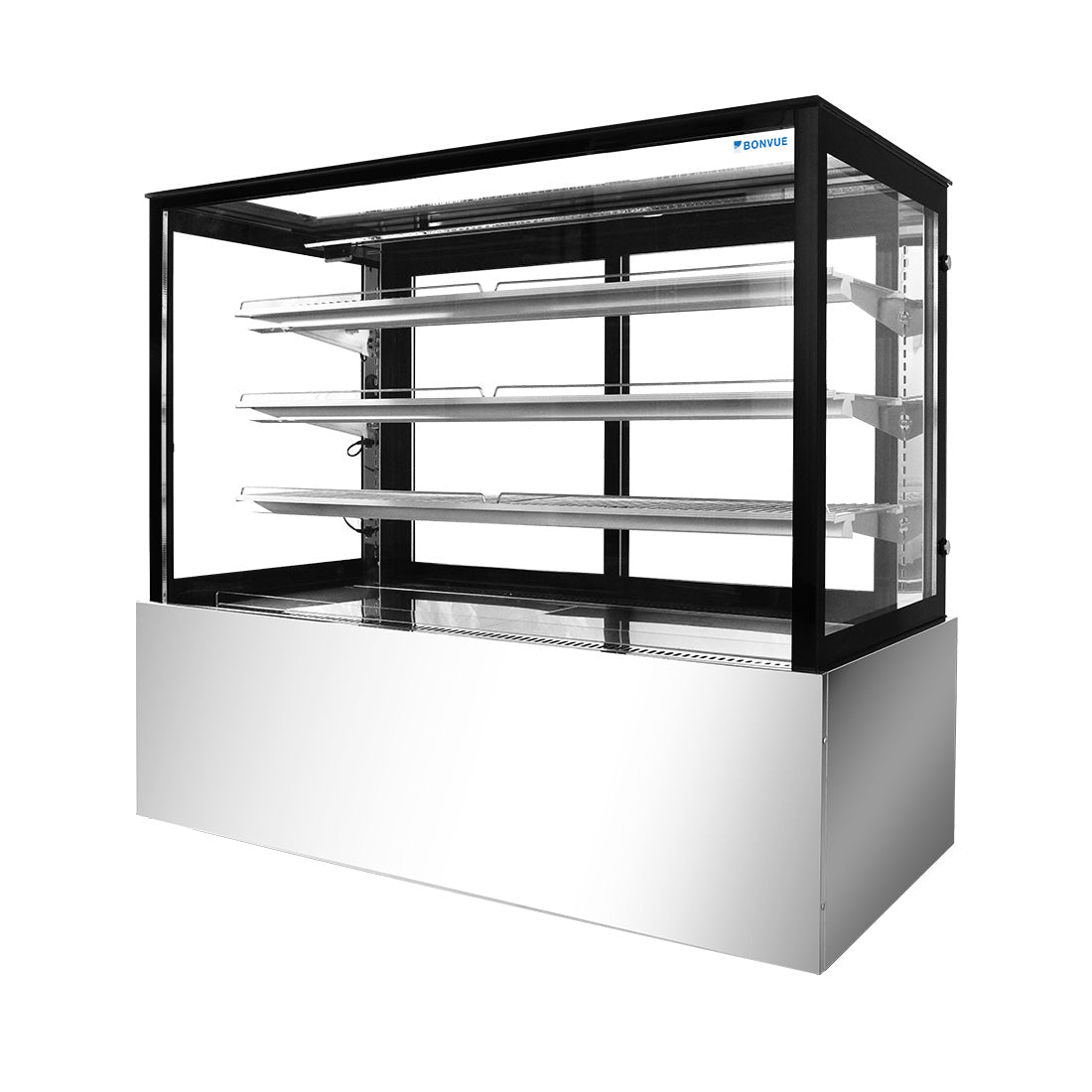 Bonvue Black Trim Square Glass Cake Display 2 Shelves – SSU120-2XB