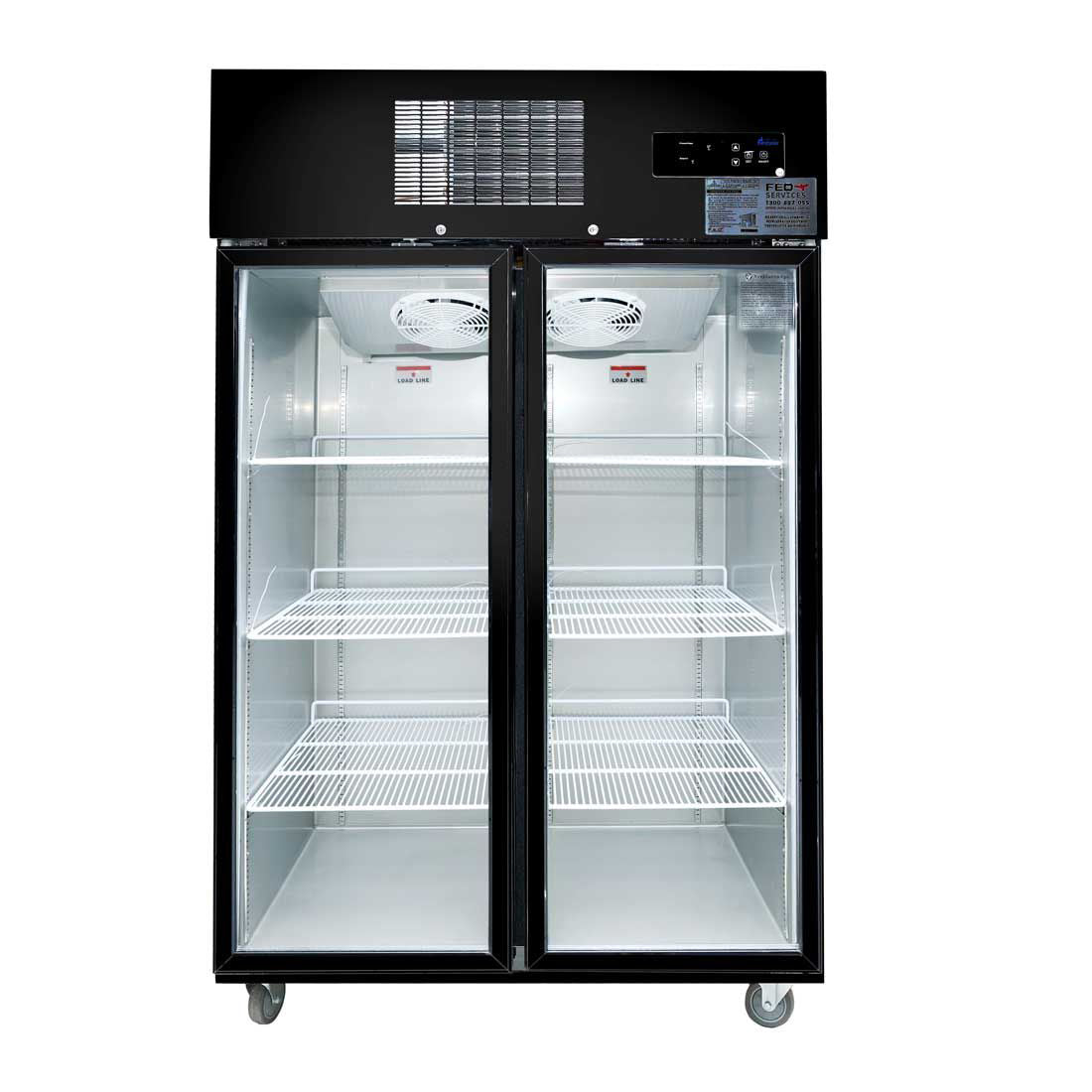 Thermaster Double Glass Door Black Stainless Steel Upright Freezer – SUFG1000B