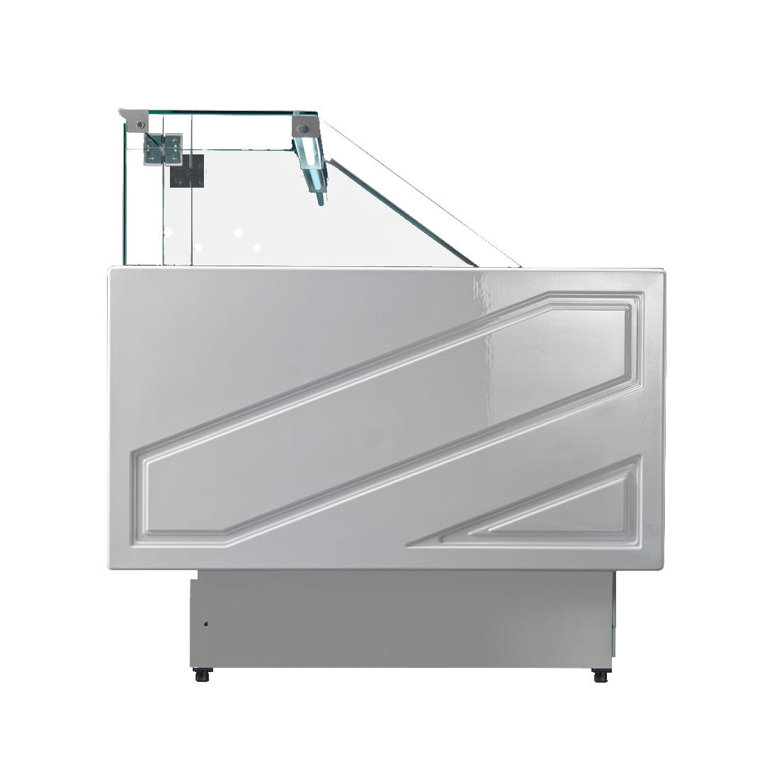 Tecnodom Serie MR9.5 Silver 2480mm Wide Deli Display with Storage and Castors TDMR-0925