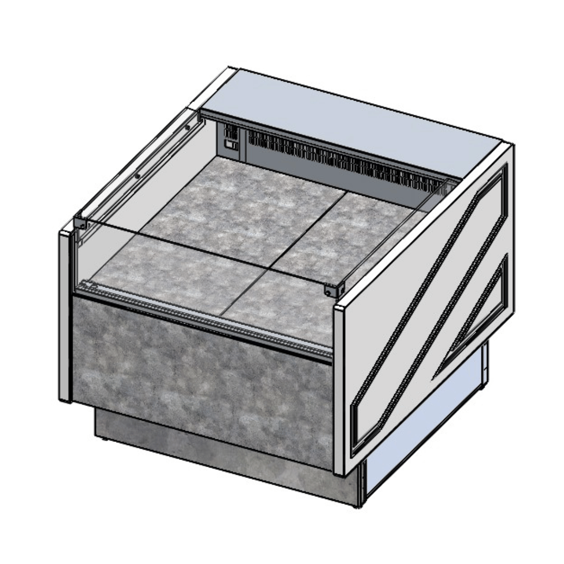 Tecnodom Square Deli, Poultry & Meat Display Add On Units 900mm Depth Storage Surface – TDMR-0910SELF
