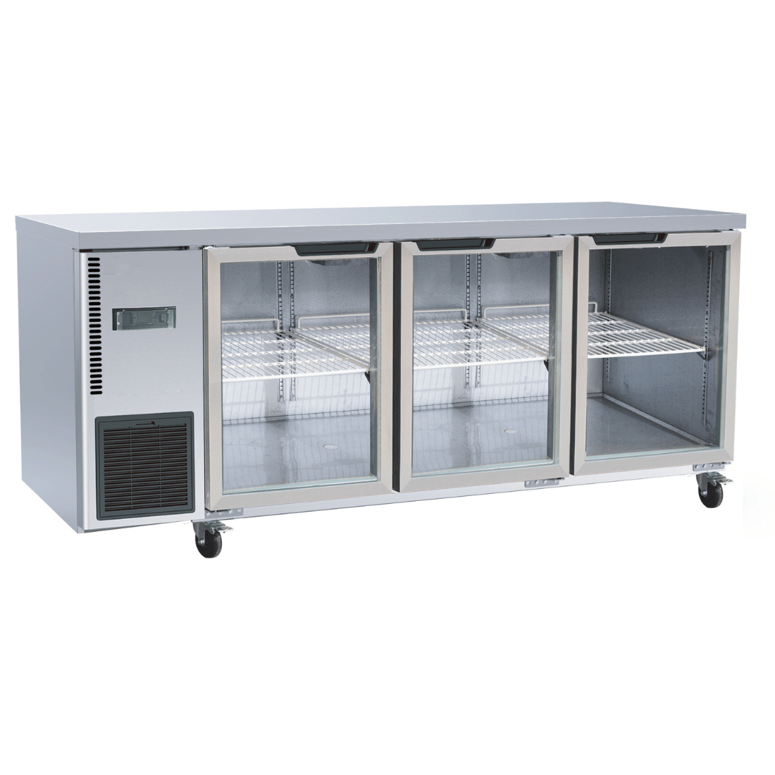 Thermaster Stainless Steel Triple Glass Door Workbench Fridge – TL1800TNG-3D