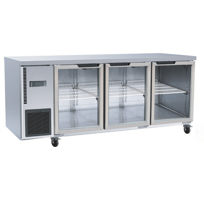 Thermaster Stainless Steel Triple Glass Door Workbench Fridge – TL1800TNG-3D