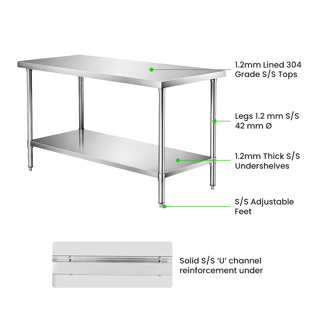 Premium Stainless Steel Workbench – WB7-1500/A