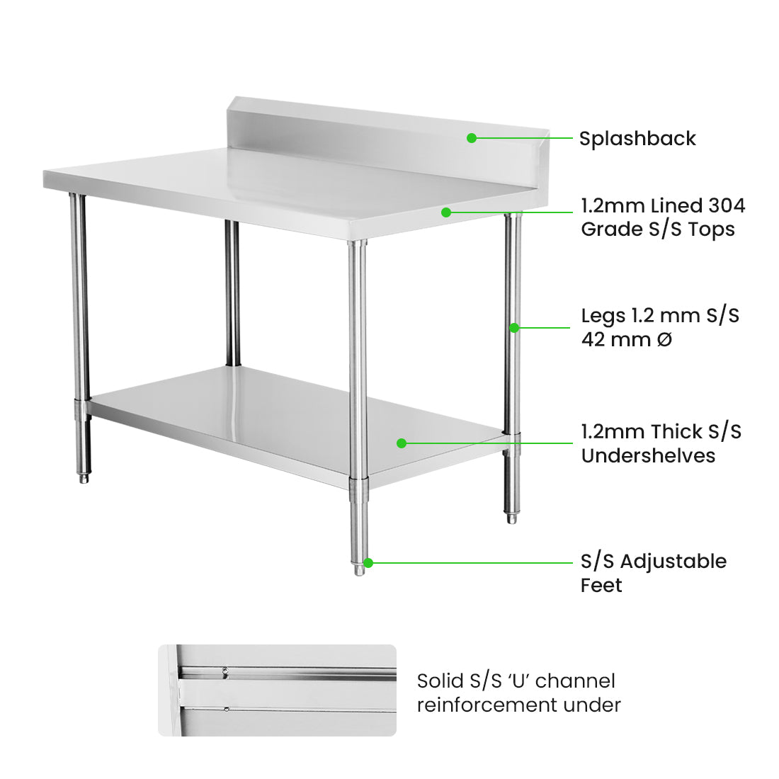 WBB7-1200/A Workbench with Splashback