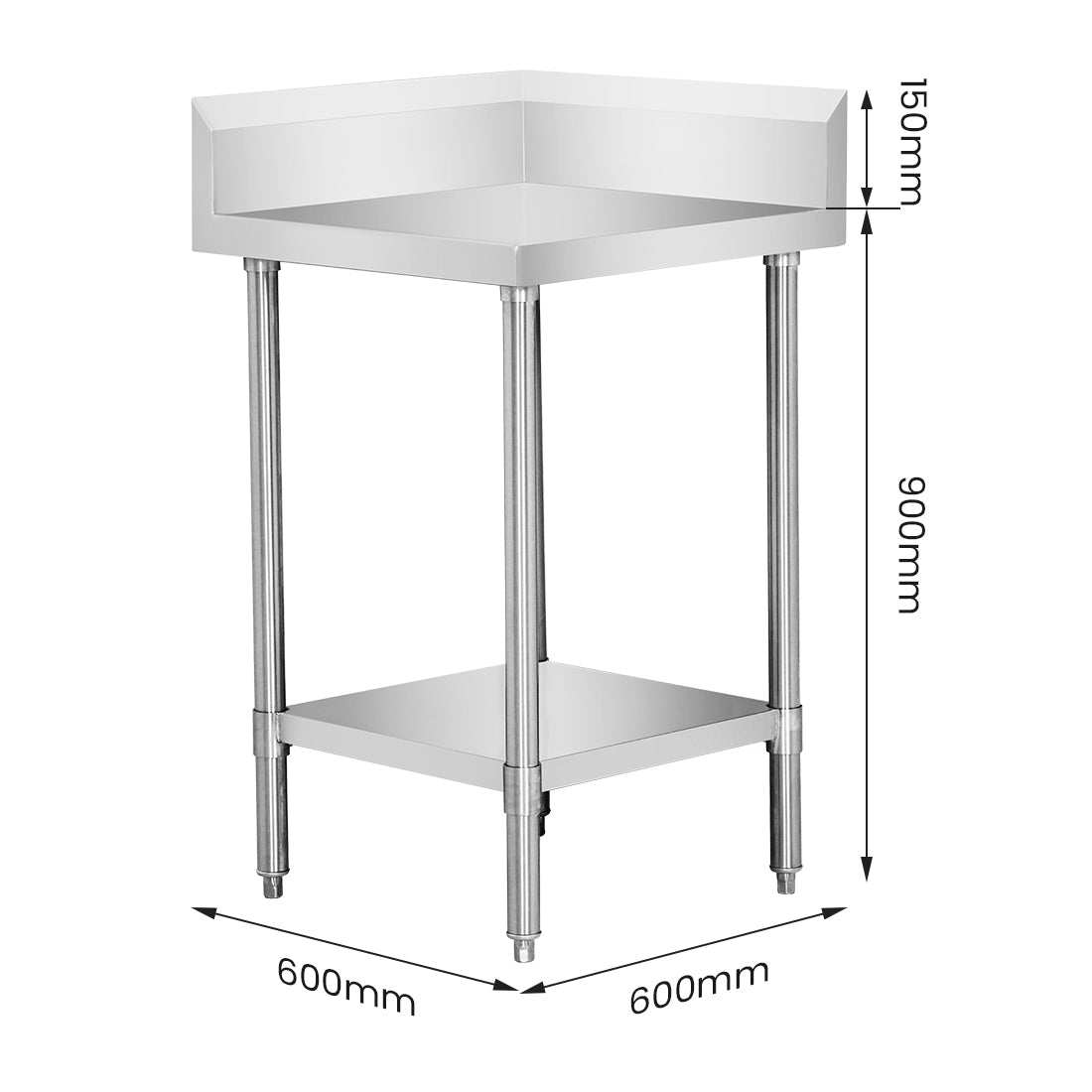 WBCB6-0600/A – Corner Workbench with 150mm Splashback & Undershelf