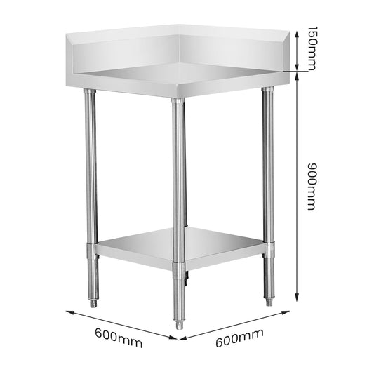 WBCB6-0600/A – Corner Workbench with 150mm Splashback & Undershelf