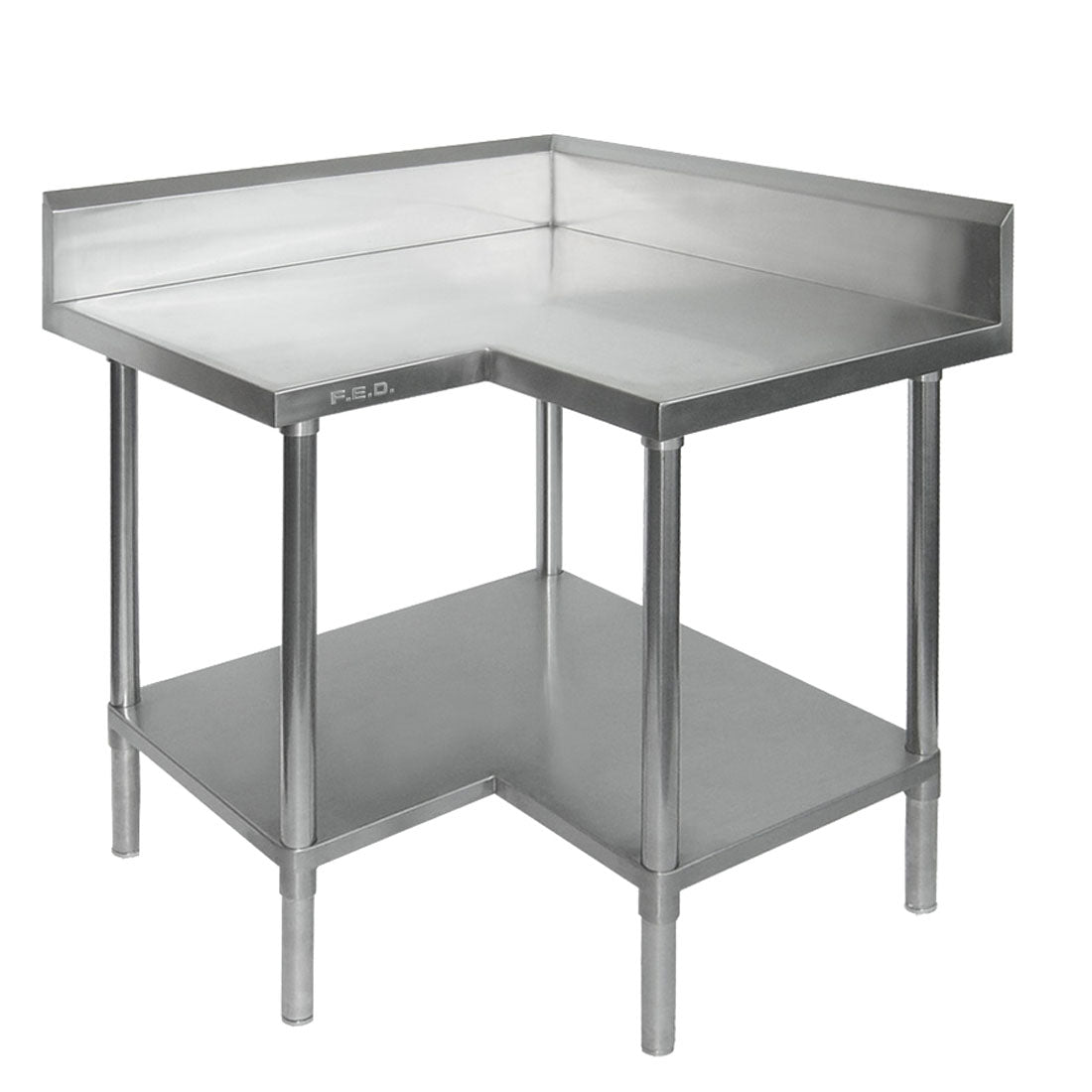 WBCB6-0900/A – Corner Workbench, 150mm Splashback & Undershelf