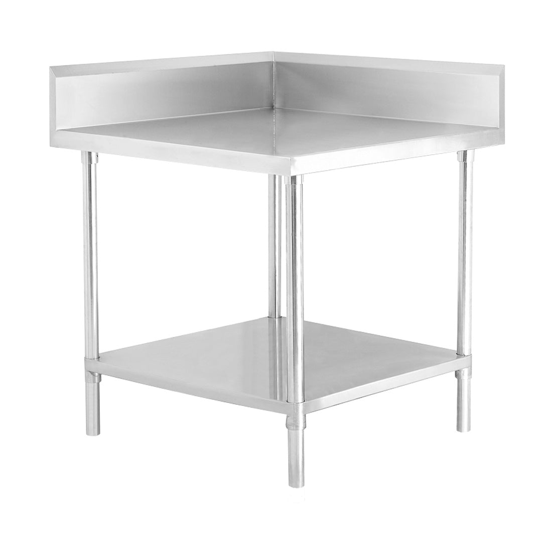 WBCB7-0700/A – Corner Workbench,150mm Splashback & Undershelf 700x700x900mm