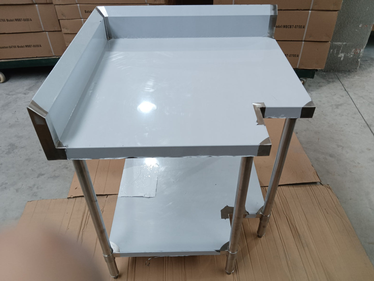 WBCB7-0900/A – Corner Workbench, 150mm Splashback & Undershelf 900x900x900mm
