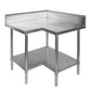 WBCB7-0900/A – Corner Workbench, 150mm Splashback & Undershelf 900x900x900mm