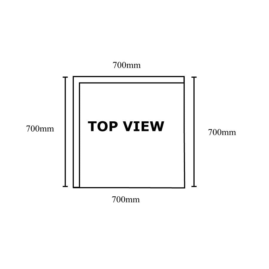 WBCB7-0700/A – Corner Workbench,150mm Splashback & Undershelf 700x700x900mm