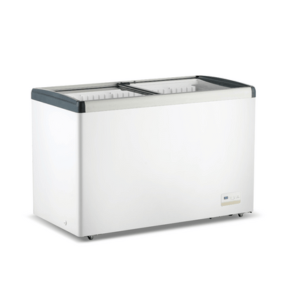 Thermaster 396L Chest Freezer with Flat Glass Sliding Lids – WD396G